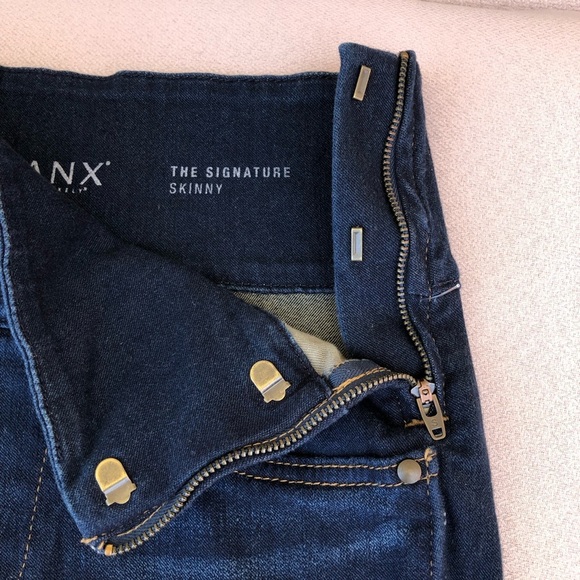 SPANX The Signature Side Zip High Waist Dark Wash Skinny Slimming Jeans 27 - Picture 5 of 16